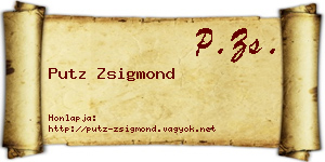 Putz Zsigmond névjegykártya